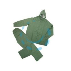 IMPERMEABILE GIACCA/PANTALONE IN PVC BISPALMATO PLP VERDE - tg. XL