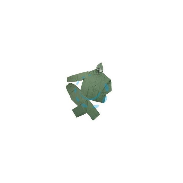 IMPERMEABILE GIACCA/PANTALONE IN PVC BISPALMATO PLP VERDE - tg. XL