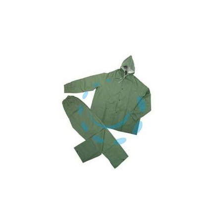 IMPERMEABILE GIACCA/PANTALONE IN PVC BISPALMATO PLP VERDE - tg. XXXL