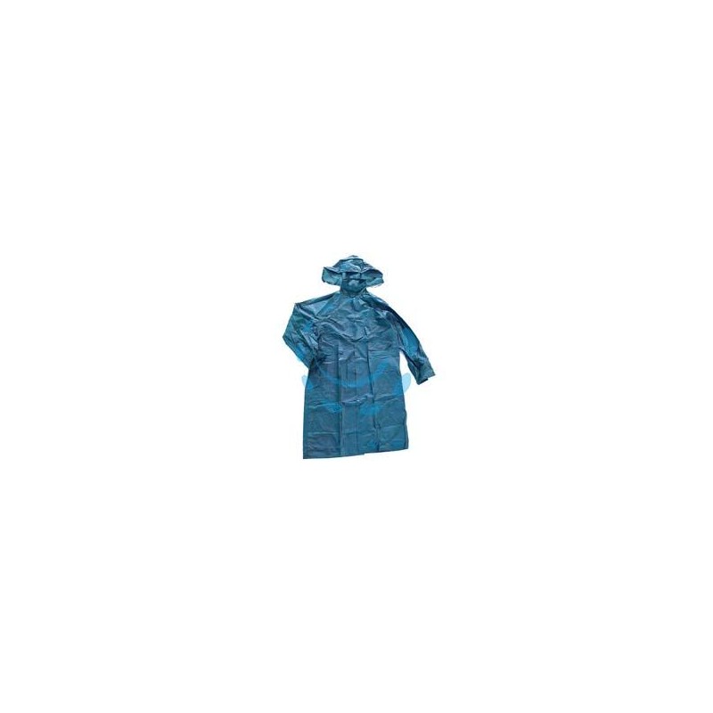 IMPERMEABILE CAPPOTTO IN NYLON/PVC BLU - tg. XL