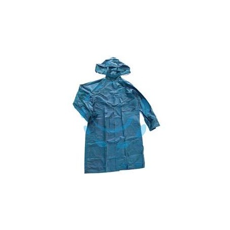 IMPERMEABILE CAPPOTTO IN NYLON/PVC BLU - tg. XL