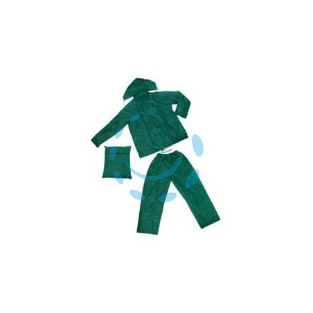 IMPERMEABILE GIACCA/PANTALONE IN NYLON VERDE - tg. L