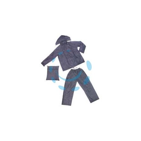 IMPERMEABILE GIACCA/PANTALONE IN NYLON BLU - tg. XL
