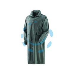 IMPERMEABILE CAPPOTTO IN NYLON SPALMATO IN PVC VERDE - tg.XL