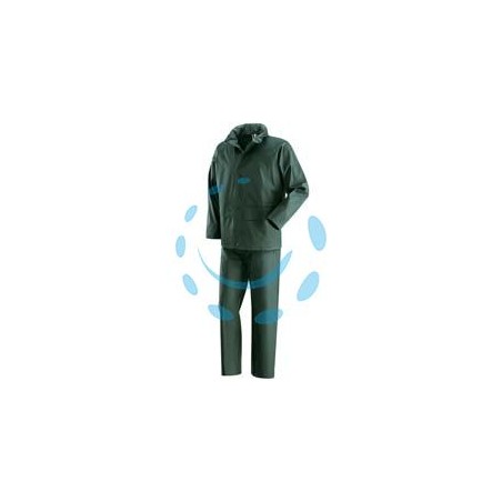 IMPERMEABILE GIACCA/PANTALONE IN POLIURETANO VERDE - tg.L colore verde