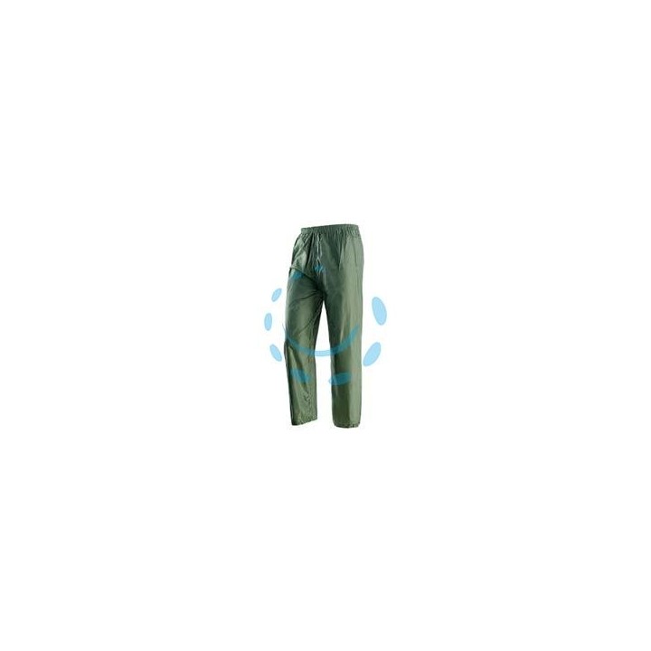 IMPERMEABILE PANTALONE IN NYLON SPALMATO IN PVC VERDE - tg.L