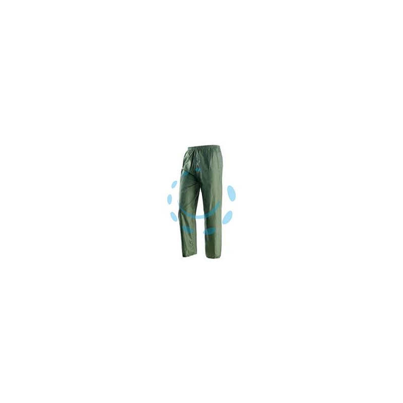 IMPERMEABILE PANTALONE IN NYLON SPALMATO IN PVC VERDE - tg.XL