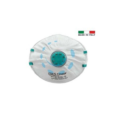 MASCHERINE CON VALVOLA FFP2 BLS CLASSIC 129BW IMBUSTATA SINGOLARMENTE - 129BW