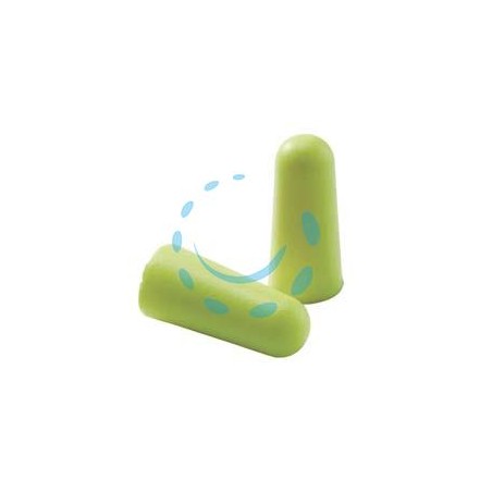 TAPPO AURICOLARE MONOUSO IN SCHIUMA DI POLIURETANO GIALLO FLUO SNR 34 - in conf. da 2 pezzi