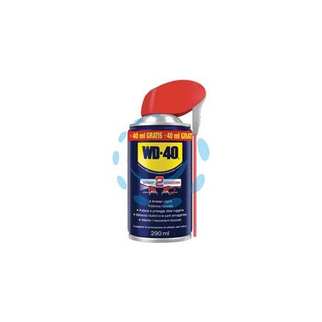 WD-40 LUBRIFICANTE SPRAY MULTIUSO 5 FUNZIONI ML.250+40 GRATIS - ml.250+40 spray c/erogatore a doppia posizione