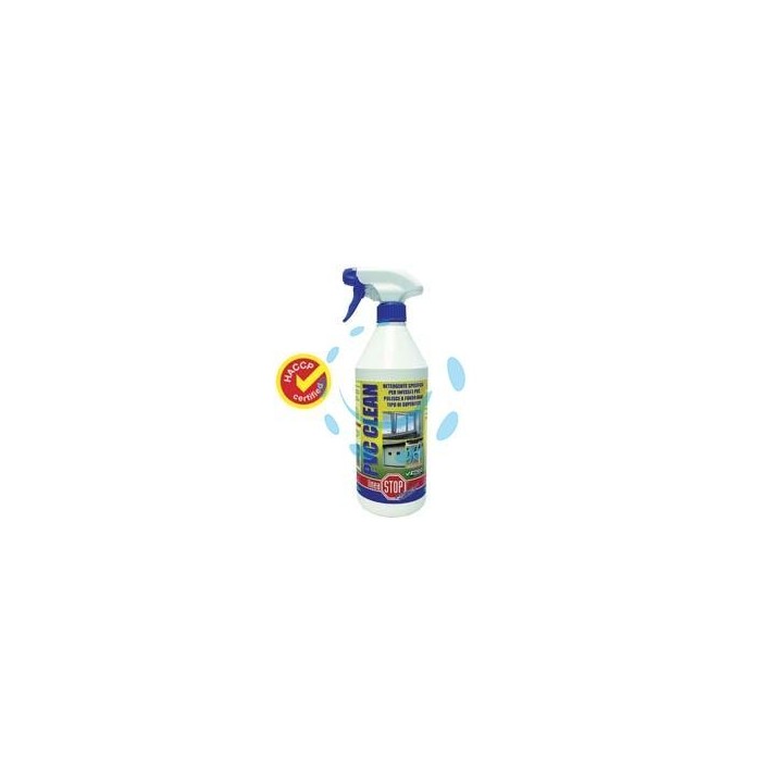 PVC CLEAN DETERGENTE SPECIFICO PER LA PULIZIA DI INFISSI IN PVC - ml.750 in flacone spray