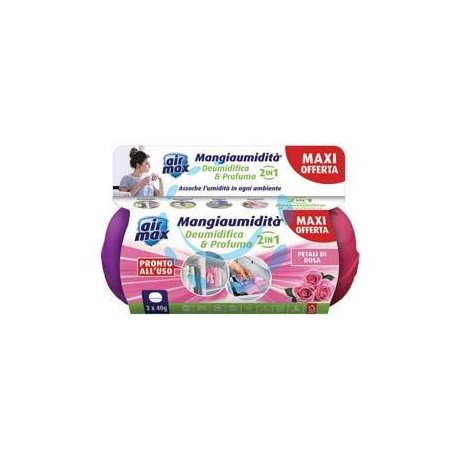 AIRMAX BI-PACK MINI KIT ASSORBIUMIDITA' DEO USA E GETTA - gr.40 ciascuno
