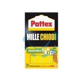 PATTEX MILLECHIODI BIADESIVO REMOVIBILE - 10 strisce mm.40x20