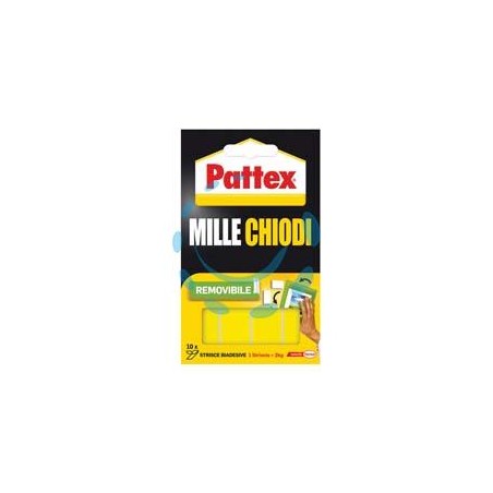 PATTEX MILLECHIODI BIADESIVO REMOVIBILE - 10 strisce mm.40x20