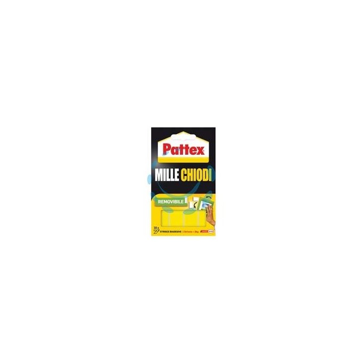 PATTEX MILLECHIODI BIADESIVO REMOVIBILE - 10 strisce mm.40x20