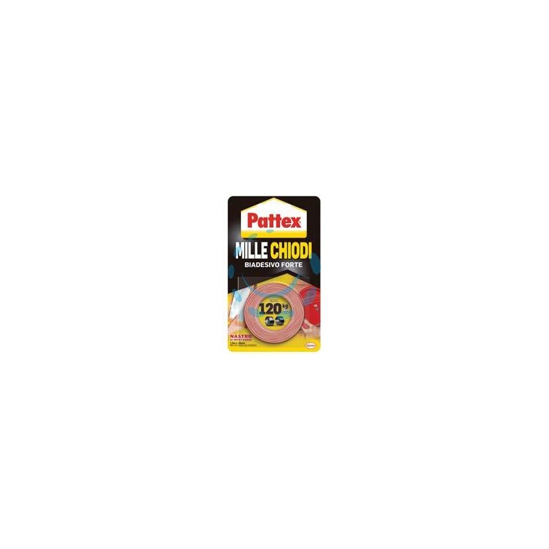 PATTEX NASTRO BIADESIVO MILLECHIODI TAPE - mm.19h. in rotoli da mt.1,5