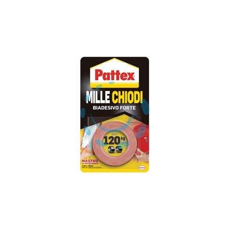 PATTEX NASTRO BIADESIVO MILLECHIODI TAPE - mm.19h. in rotoli da mt.1,5