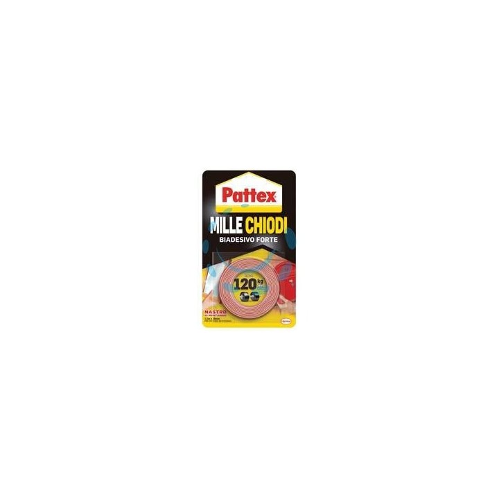 PATTEX NASTRO BIADESIVO MILLECHIODI TAPE - mm.19h. in rotoli da mt.1,5
