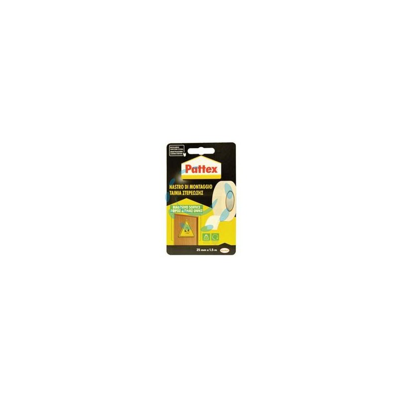 PATTEX NASTRO BIADESIVO SOFFICE - mm.25h in rotoli da mt.1,5