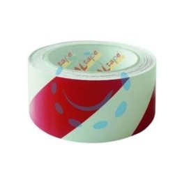 NASTRO SEGNALETICO ADESIVO IN PVC BIANCO/ROSSO - mm.50h. rotoli da mt.33