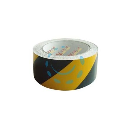 NASTRO SEGNALETICO ADESIVO IN PVC GIALLO/NERO - mm.50h. rotoli da mt.33 giallo/nero