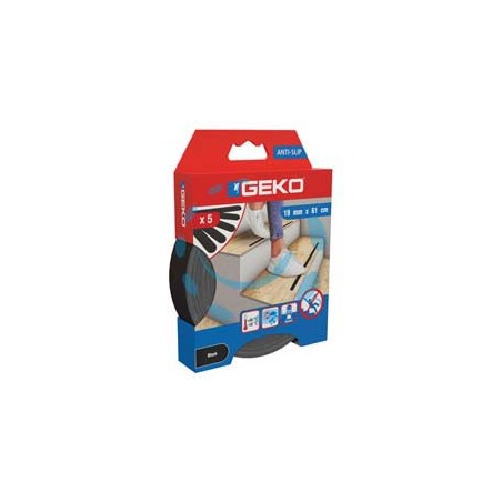 NASTRO ADESIVO ANTISCIVOLO ANTISDRUCCIOLO NERO IN STRISCE - mm.19h. strisce da cm.60 in conf. pz.5