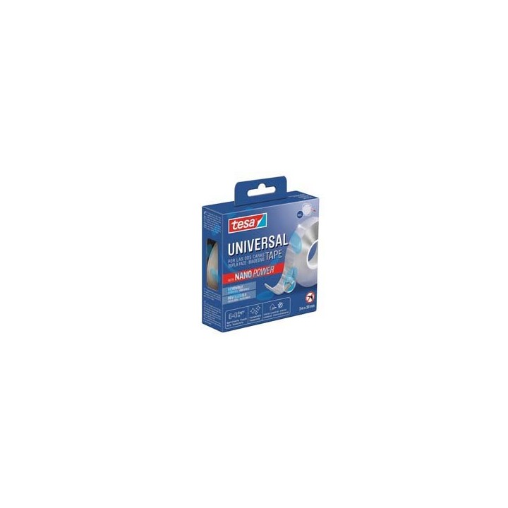 NASTRO BIADESIVO TRASPARENTE NANO POWER 55810 - mm.30h. in rotoli da mt.3