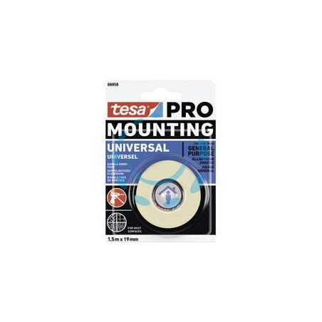 NASTRO BIADESIVO MOUNTING PRO UNIVERSALE 66958 - mm.19h. in rotoli da mt.5