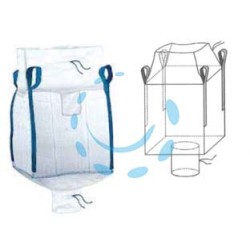 SACCONE IN POLIPROPILENE VALVOLA DI SCARICO+ BOCCA CARAMELLA - cm.90x90x120 - portata kg.1000