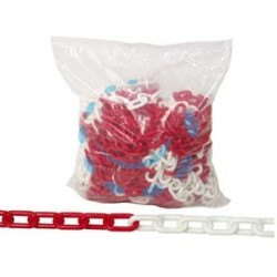 CATENA SEGNALETICA IN PLASTICA BIANCA E ROSSA - ø mm.6 conf. 5mt.