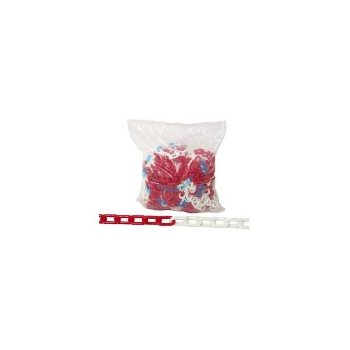 CATENA SEGNALETICA IN PLASTICA BIANCA E ROSSA - ø mm.6 conf. 5mt.
