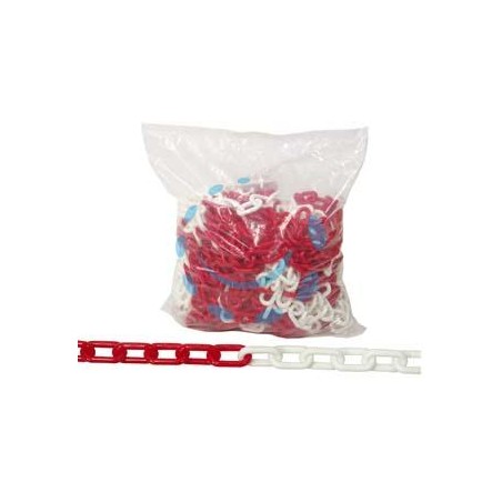 CATENA SEGNALETICA IN PLASTICA BIANCA E ROSSA - ø mm.8 conf. 5mt.