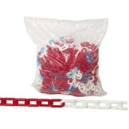 CATENA SEGNALETICA IN PLASTICA BIANCA E ROSSA - ø mm.6 conf.25 mt.