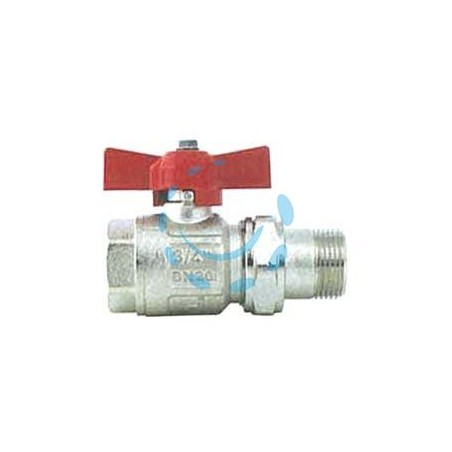  VALVOLA A SFERA M/F PER COLLETTORI MANIGLIA FARFALLA "IDEAL" ART.098 - MF 1/2" - pressione esercizio 50 bar