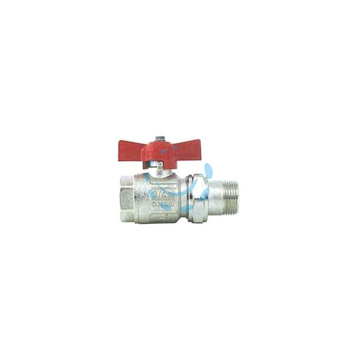  VALVOLA A SFERA M/F PER COLLETTORI MANIGLIA FARFALLA "IDEAL" ART.098 - MF 1"1/4 - pressione esercizio 30 bar