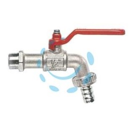 RUBINETTO A SFERA PESANTE CON MANIGLIA A LEVA ART.132 - M 3/8" con portagomma F 3/4"