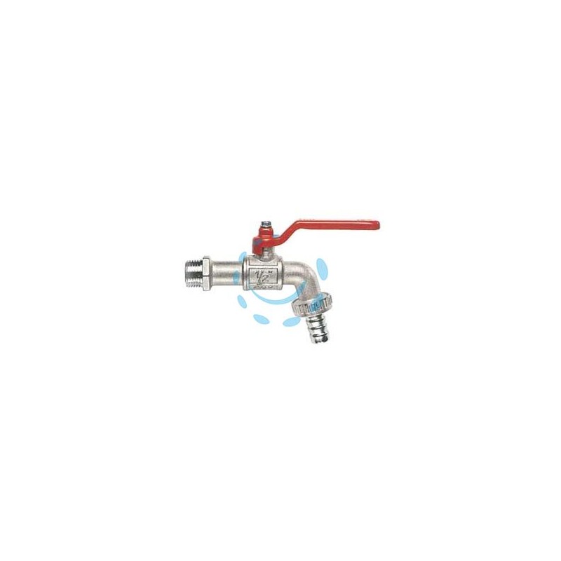 RUBINETTO A SFERA PESANTE CON MANIGLIA A LEVA ART.132 - M 3/8" con portagomma F 3/4"