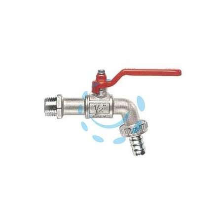 RUBINETTO A SFERA PESANTE CON MANIGLIA A LEVA ART.132 - M 3/8" con portagomma F 3/4"