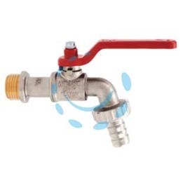 RUBINETTO A SFERA CON MANIGLIA A LEVA ART.166 - M 1/2" con portagomma F 3/4"