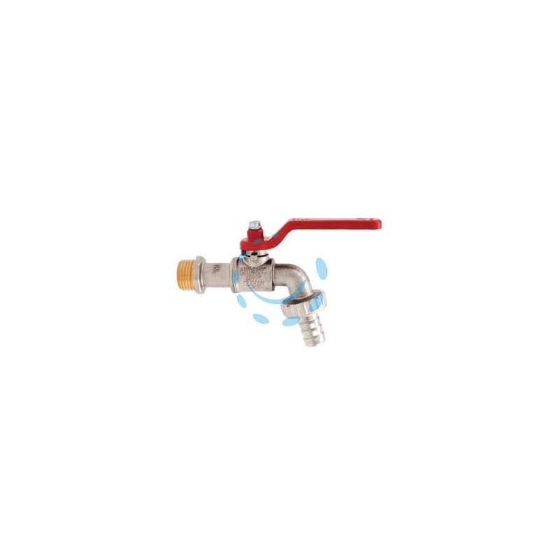 RUBINETTO A SFERA CON MANIGLIA A LEVA ART.166 - M 3/4" con portagomma F 1"