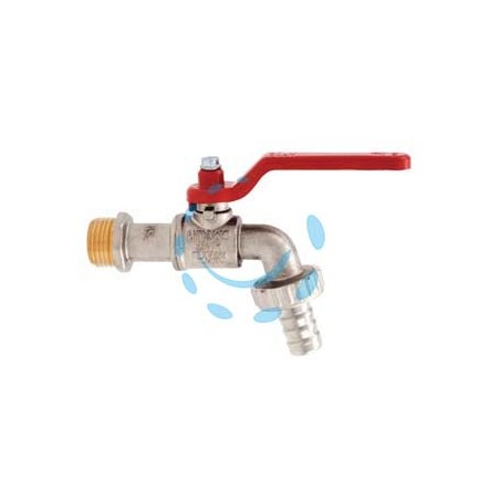 RUBINETTO A SFERA CON MANIGLIA A LEVA ART.166 - M 3/4" con portagomma F 1"