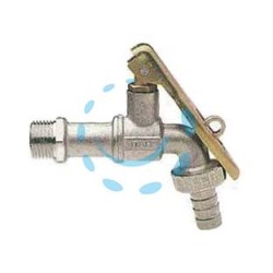 RUBINETTO A SFERA CON MANIGLIA A LEVA CON PORTALUCCHETTO ART.144 - M 3/4" con portagomma F 3/4"
