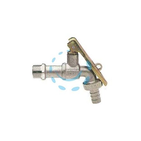 RUBINETTO A SFERA CON MANIGLIA A LEVA CON PORTALUCCHETTO ART.144 - M 3/4" con portagomma F 3/4"