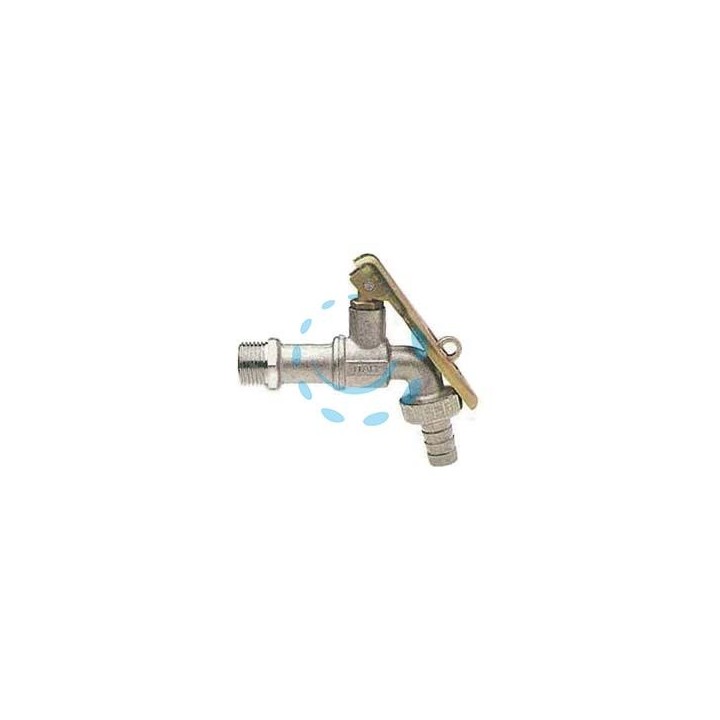 RUBINETTO A SFERA CON MANIGLIA A LEVA CON PORTALUCCHETTO ART.144 - M 3/4" con portagomma F 3/4"