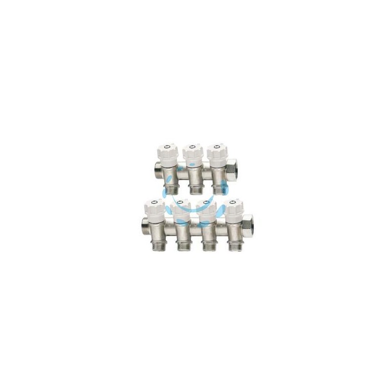 COLLETTORE DI DISTRIBUZIONE COMPONIBILE CON VALVOLE ART.465 - MM 3/4" - 3 derivazioni M 1/2"