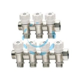COLLETTORE DI DISTRIBUZIONE COMPONIBILE CON VALVOLE ART.465 - MM 3/4" - 4 derivazioni M 1/2"