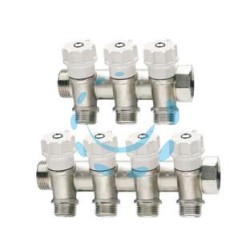 COLLETTORE DI DISTRIBUZIONE COMPONIBILE CON VALVOLE ART.465 - MM 3/4" - 4 derivazioni M 1/2"