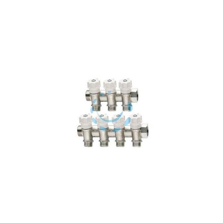 COLLETTORE DI DISTRIBUZIONE COMPONIBILE CON VALVOLE ART.465 - MM 3/4" - 4 derivazioni M 1/2"