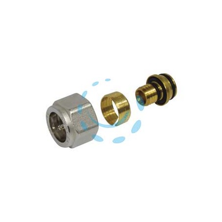 RACCORDO A COMPRESSIONE PER TUBO MULTISTRATO ART.595M - 1/2"-16x2 - pressione massima d'esercizio 10 bar