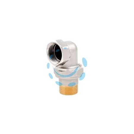 RACCORDO CURVO A 3 PEZZI IN OTTONE NICHELATO CON O-RING ART.162 - F 1/2"